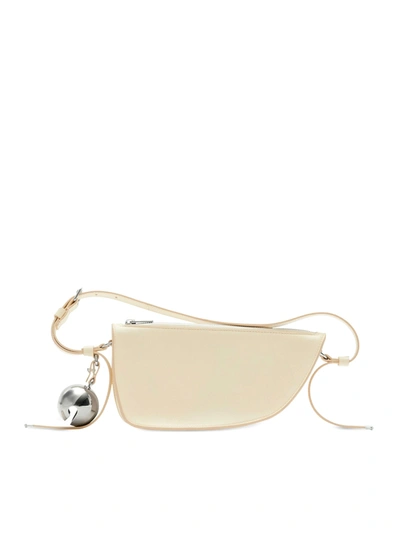 Shop Burberry Mini Shield Leather Shoulder Bag In Nude & Neutrals