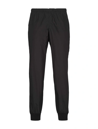 Shop Prada Silk Blend Trousers In Black