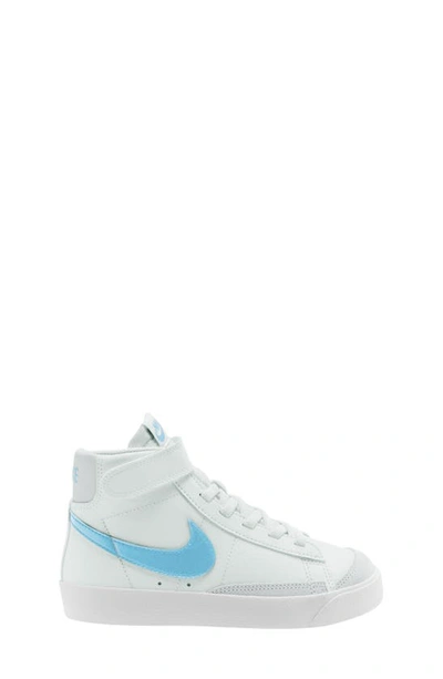 Shop Nike Kids' Blazer Mid '77 High Top Sneaker In White/ Aquarius Blue/ Dust
