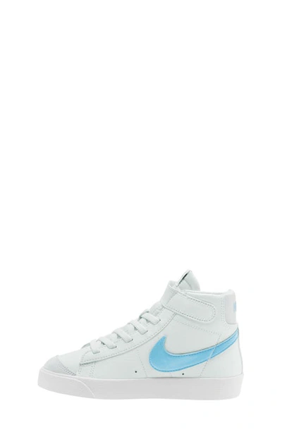 Shop Nike Kids' Blazer Mid '77 High Top Sneaker In White/ Aquarius Blue/ Dust