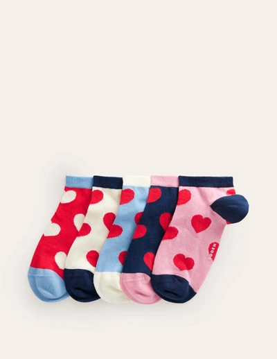 Shop Boden Five Pack Trainer Socks Hearts Women