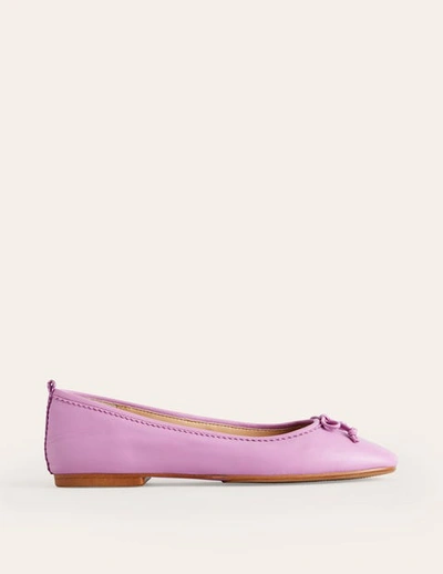 Shop Boden Kitty Flexi Sole Ballet Flats Clover Leather Women  In Mulberry Leather