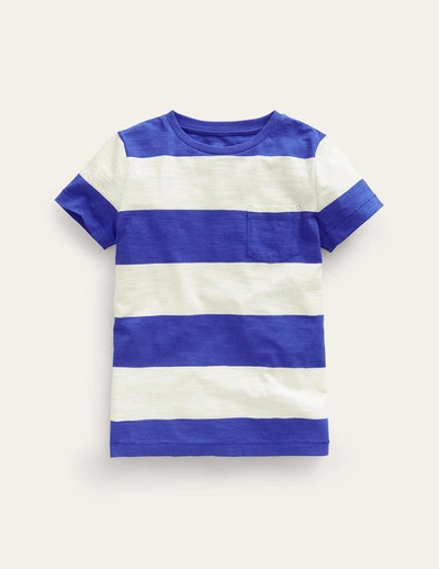 Shop Mini Boden Washed Slub T-shirt Wisteria Blue/ivory Girls Boden