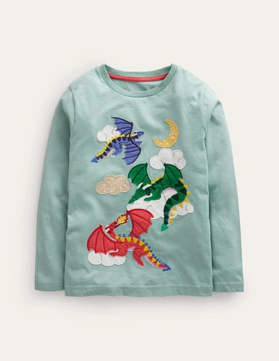 Shop Mini Boden Dragon Appliqué T-shirt Georgia Blue Dragons Boys Boden