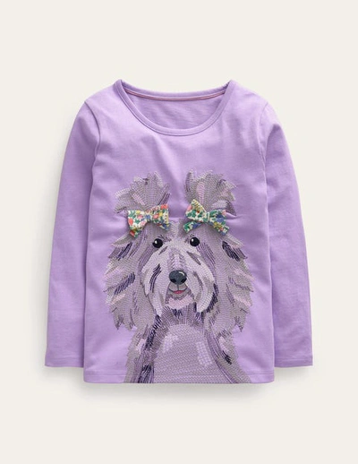 Shop Mini Boden Superstitch T-shirt Purple Dog Girls Boden
