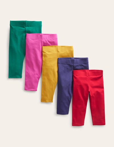 Shop Mini Boden 5-pack Cropped Leggings Multi Rainbow Girls Boden