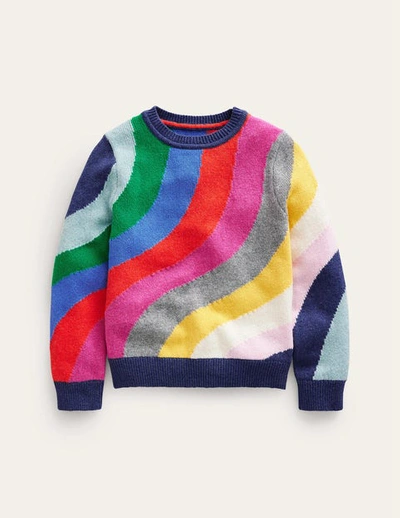 Shop Mini Boden Rainbow Wave Sweater Multi Girls Boden