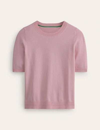 Shop Boden Catriona Cotton Crew T-shirt Spring Blossom Pink Women  In Orchid Pink