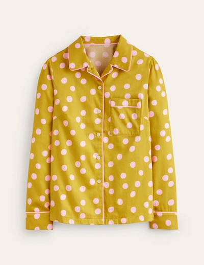 Shop Boden Cotton-sateen Pajama Shirt Antique Moss Women