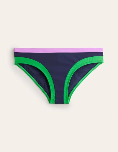 Shop Boden Santorini Bikini Bottoms Navy/ Green Colourblock Women