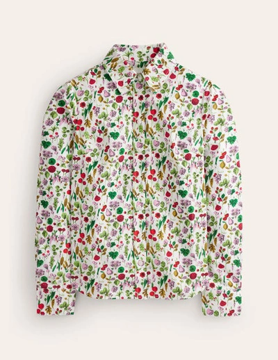 Shop Boden Sienna Cotton Shirt Ivory, Spring Crop Women