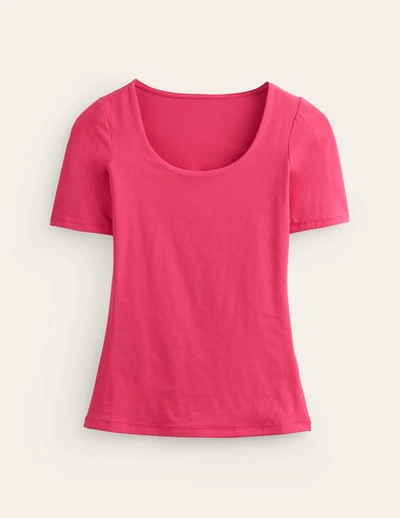 Shop Boden Double Layer Scoop T-shirt Rethink Pink Women