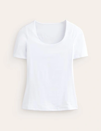 Shop Boden Double Layer Scoop T-shirt White Women