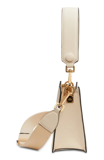 Shop Valentino Vlogo Leather Shoulder Bag In Ivory