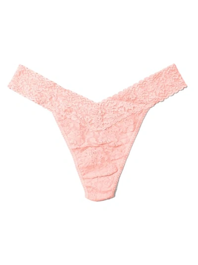 Shop Hanky Panky Plus Size Signature Lace Original Rise Thong In Rosewater Pink