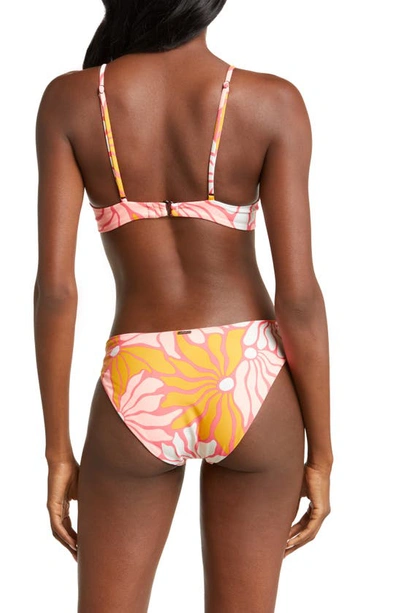 Shop Maaji Dali Flowers Creta Reversible Bikini Top In Orange
