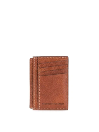 Shop Brunello Cucinelli Men`s Wallet In Brown