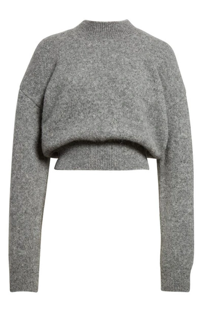 Shop Jacquemus La Maille Logo Jacquard Alpaca & Merino Wool Blend Sweater In Grey