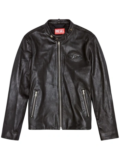 Shop Diesel Biker Jacket In Black