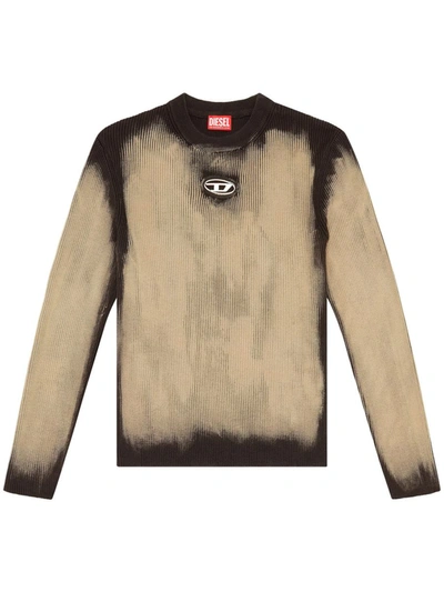 Shop Diesel K-darin Ribbed Sweater In Brown