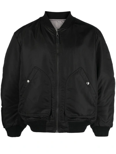 Shop Diesel Zip-up Bomber Jacket In Black