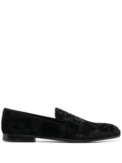 Shop Dolce & Gabbana Marised Velvet Slipper In Black