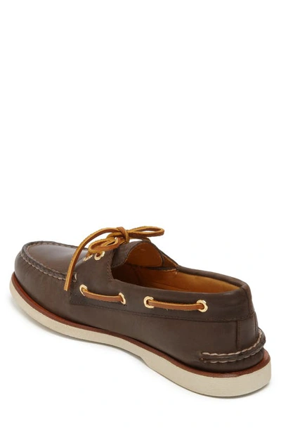 Shop Sperry Gold Cup Authentic Original Boat Shoe In Dark Brown Leather