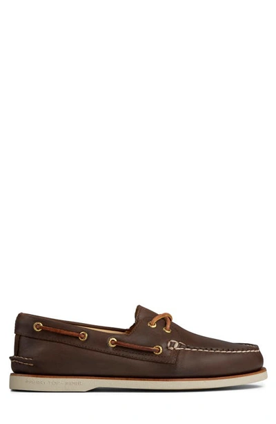 Sperry Gold Cup Authentic Original Boat Shoe In Dark Brown Leather