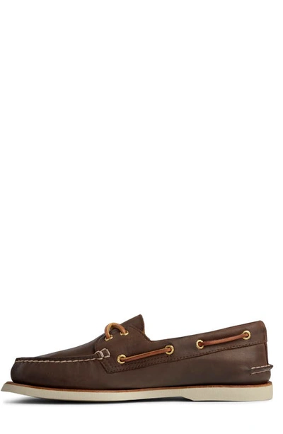Sperry Gold Cup Authentic Original Boat Shoe In Dark Brown Leather