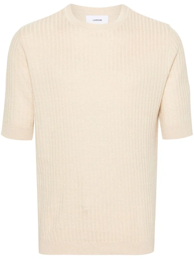 Shop Lardini Ribbed Sweater In Nude & Neutrals