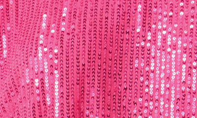 Endless Rose Sequin Long Sleeve Shift Minidress In Fuchsia