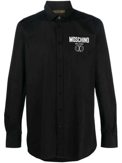 Shop Moschino Shirt With Print In Black