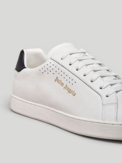 Shop Palm Angels New Tennis Sneakers Calf Lea White Black