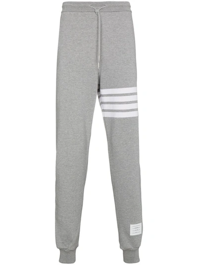Shop Thom Browne Sports Trousers With 4-stripe Detail In Grey