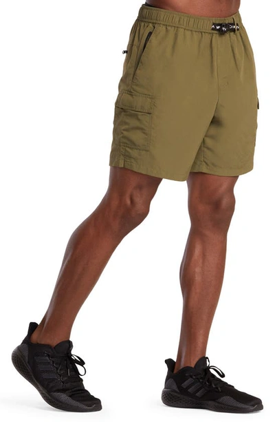 Shop Rvca Outsider Cargo Shorts In Olive