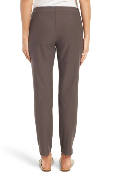 Shop Eileen Fisher Stretch Crepe Slim Ankle Pants In Z/dnucobblestone