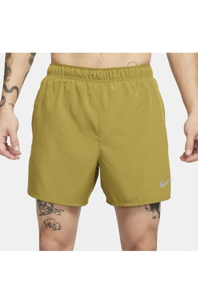 Shop Nike Dri-fit Challenger 5-inch Brief Lined Shorts In Pacific Moss/ Pacific Moss