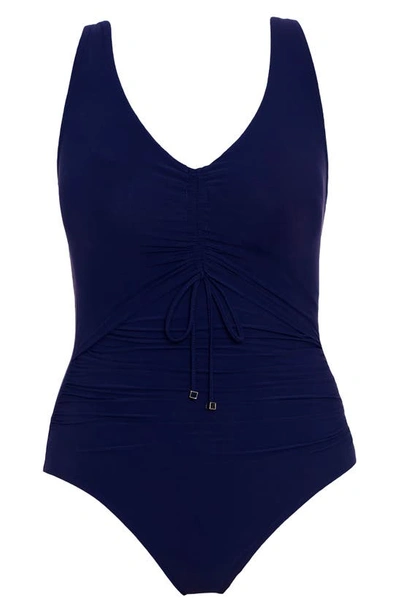 Shop Magicsuit Sansa Solid One-piece Swimsuit In Navy