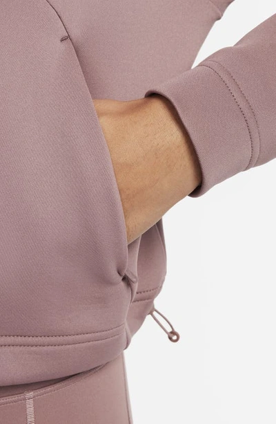 Shop Nike Dri-fit Prima Half Zip Pullover In Smokey Mauve/ Black