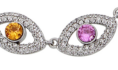 Shop Kg Kurt Geiger Evil Eye Cubic Zirconia Necklace In Silver Multi