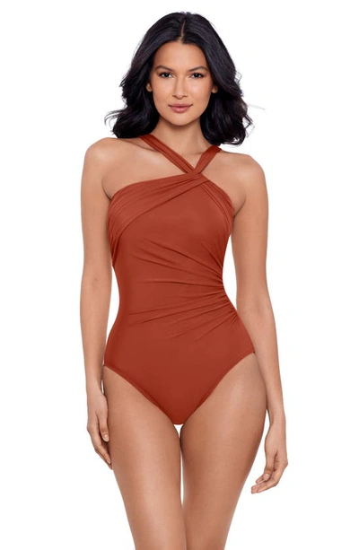 Shop Miraclesuit Rock Solid Europa One-piece Swimsuit In Spice