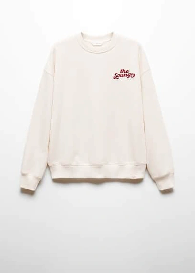 Shop Mango Teen Printed Message Sweatshirt Off White