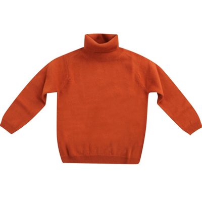 Shop Il Gufo Turtleneck Knitted Jumper In Orange