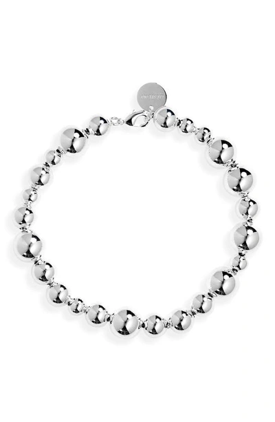 Shop Lie Studio The Elly Beaded Bracelet In Silver Plating