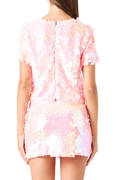 Endless Rose Women's Fisheye Sequins Top In Pink