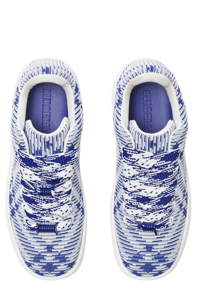 Shop Burberry Check Knit Box Sneaker In Salt Ip Check