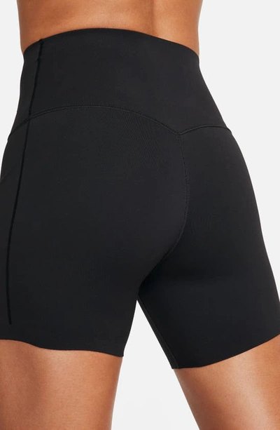Shop Nike Universa High Waist Bike Shorts In Black/ Black