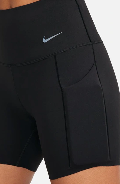 Shop Nike Universa High Waist Bike Shorts In Black/ Black
