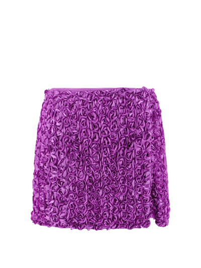 Shop Rotate Birger Christensen Rotate Floral Embellished Mini Skirt In Purple