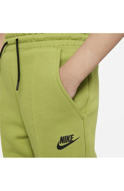 Shop Nike Kids' Sportswear Tech Fleece Joggers In Pear/ Black/ Black